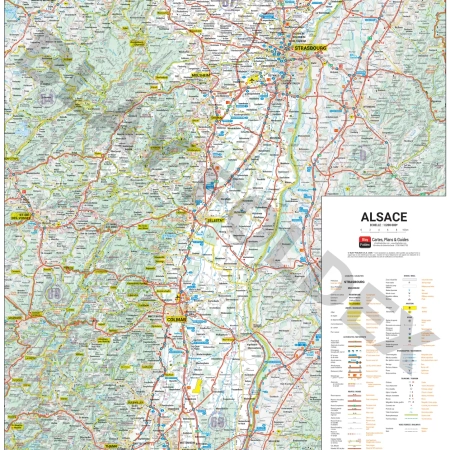 Carte routière et touristique de la région Alsace
