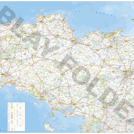 Carte routière et touristique de la région Bretagne