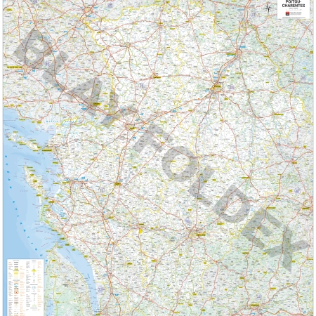 Carte routière et touristique de la région Poitou-Charentes