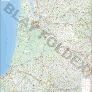 Carte routière et touristique de la région Aquitaine