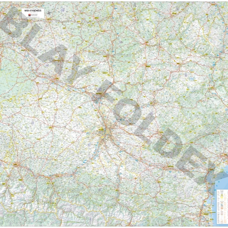 Carte routière et touristique de la région Midi-Pyrénées