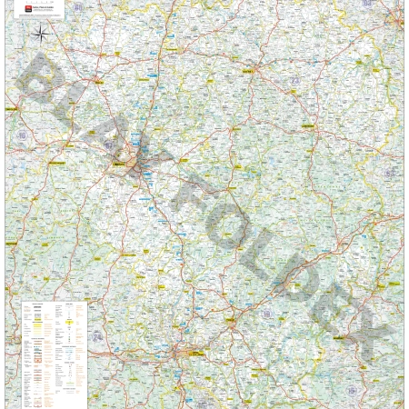 Carte routière et touristique de la région Limousin
