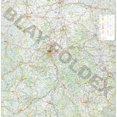 Carte routière et touristique de la région Auvergne