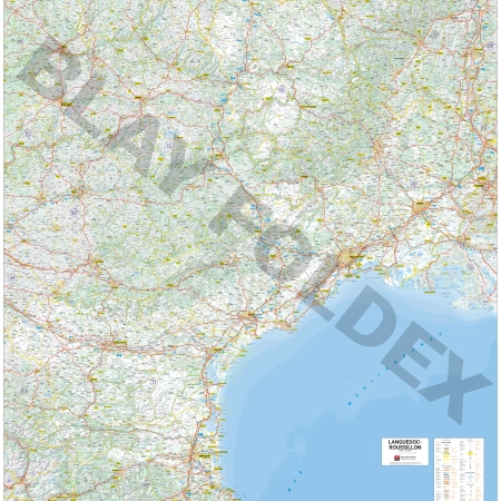 Carte routière et touristique de la région Languedoc Roussillon