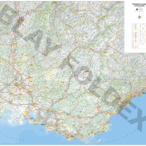 Carte routière et touristique de la région Provence Alpes Côte-d'Azur