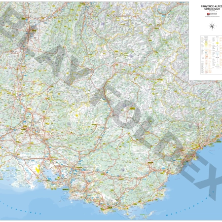 Carte routière et touristique de la région Provence Alpes Côte-d'Azur