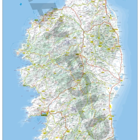 Carte routière et touristique de la région Corse