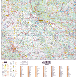 Poster de la carte routière du département des Ardennes