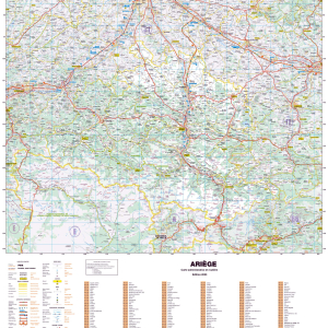 Poster de la carte routière du département de l'Ariège