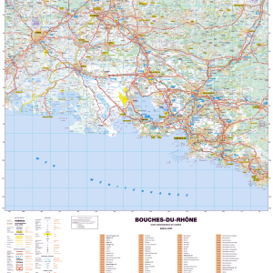 Poster de la carte routière du département des Bouches-du-Rhône