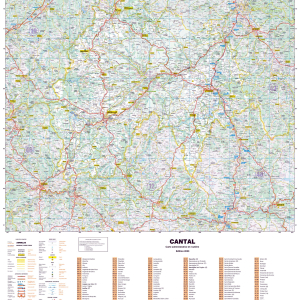 Poster de la carte routière du département du Cantal