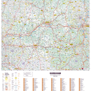 Poster de la carte routière du département de la Dordogne