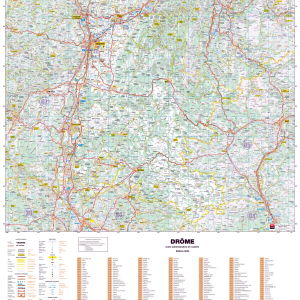 Poster de la carte routière du département de la Drôme