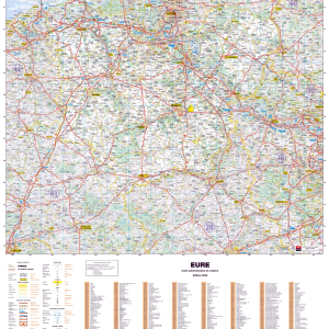 Poster de la carte routière du département de l'Eure