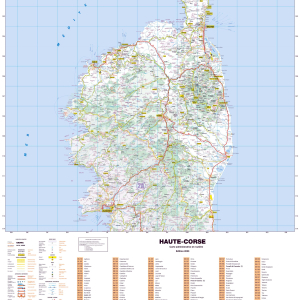 Poster de la carte routière du département de la Haute-Corse