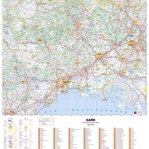 Poster de la carte routière du département du Gard