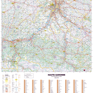 Poster de la carte routière du département de la Haute-Garonne