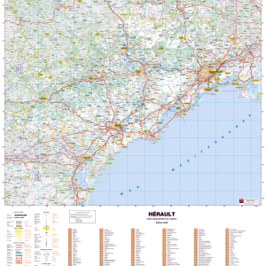 Poster de la carte routière du département de l'Hérault