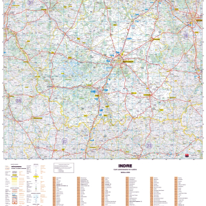 Poster de la carte routière du département de l'Indre