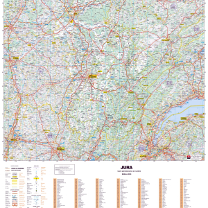 Poster de la carte routière du département du Jura