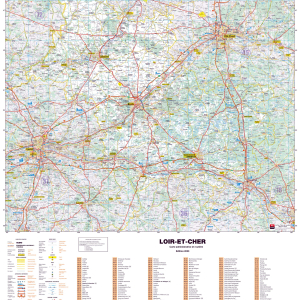 Poster de la carte routière du département du Loir-et-Cher