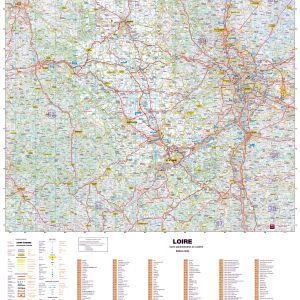 Poster de la carte routière du département de la Loire