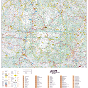 Poster de la carte routière du département de la Lozère