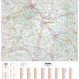 Poster de la carte routière du département de la Marne