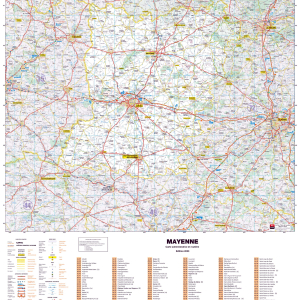 Poster de la carte routière du département de la Mayenne