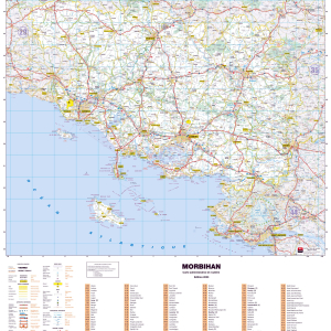 Poster de la carte routière du département du Morbihan