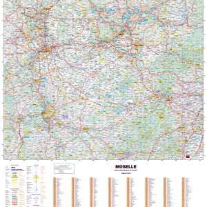 Poster de la carte routière du département de la Moselle