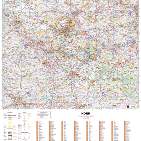 Poster de la carte routière du département du Nord