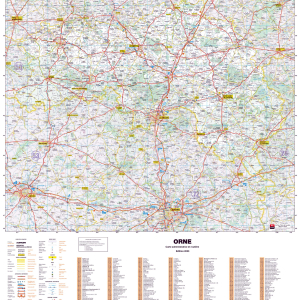 Poster de la carte routière du département de l'Orne