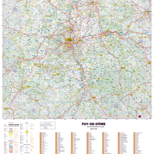 Poster de la carte routière du département du Puy-de-Dôme
