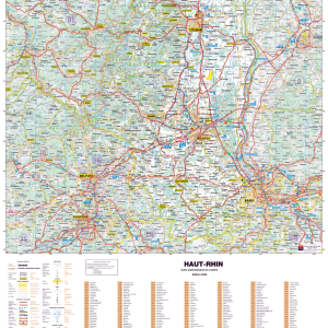 Poster de la carte routière du département du Haut-Rhin