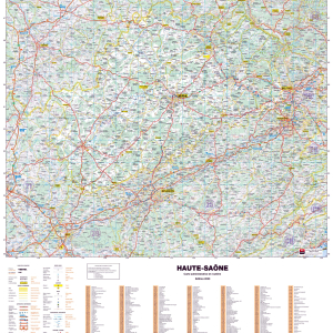Poster de la carte routière du département de la Haute-Saône