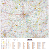 Poster de la carte routière du département de la Sarthe