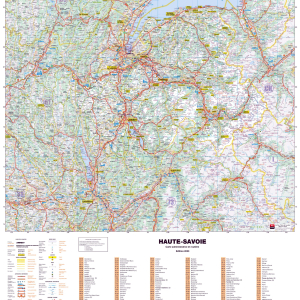 Poster de la carte routière du département de la Haute-Savoie