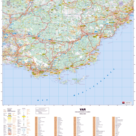 Poster de la carte routière du département du Var