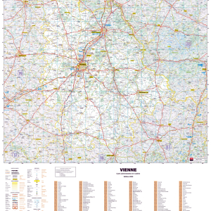 Poster de la carte routière du département de la Vienne
