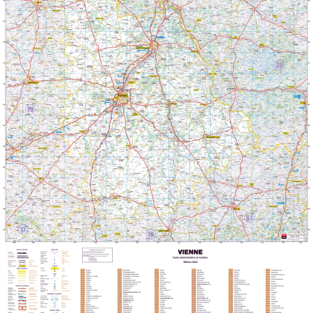 Poster de la carte routière du département de la Vienne