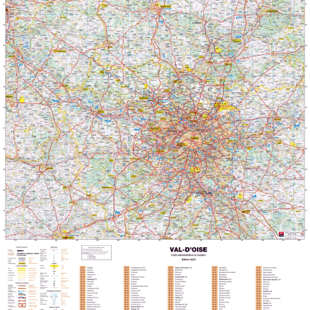 Poster de la carte routière du département de l'Oise