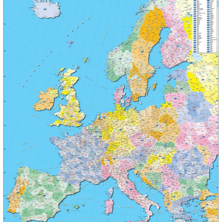 Poster Europe des Codes postaux