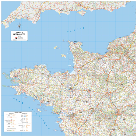 Carte de France quart nord-ouest - 2021 - Blay-Foldex