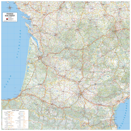 Carte de France quart sud-ouest - 2021 - Blay-Foldex