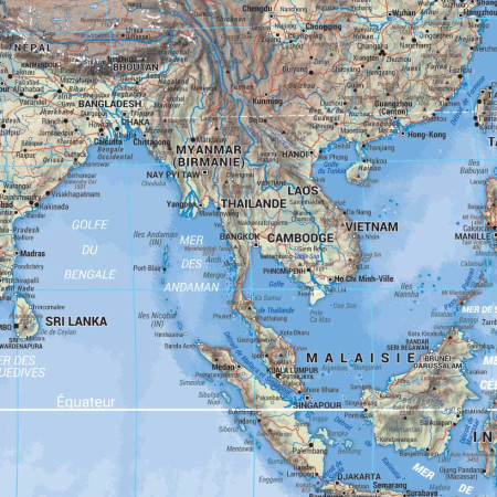 Poster du monde relief et altitude zoom 1