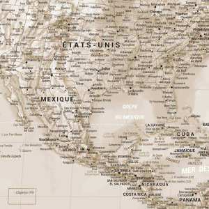 Poster du monde vintage sépia zoom 2